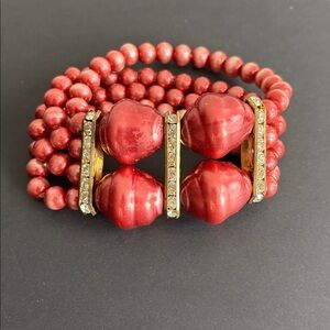 Vintage beaded and crystal colored stretch bracelet